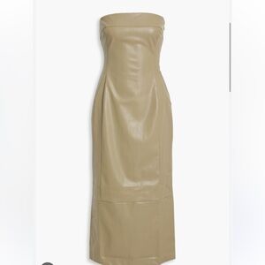 Paris Georgia NWT bodice dress pu leather khaki size small